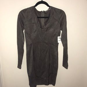Charlotte Russe Faux Suede Long Sleeve Dress